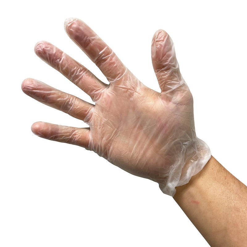 KingSeal MEDIUM Vinyl Disposable Gloves, Powder-Free and Latex-Free, 4 mil, Clear - 4 Boxes of 100 Gloves by Weight (400 Count) - Image 2